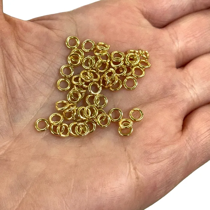 Peppy Beads Rings 5x1mm24Kt Gold Plated Strong Jump Rings 24Kt Gold Plated Open Jump Rings
