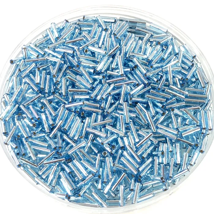 Peppy Beads Rings Miyuki Bugles size 6mm 0018 Silver Lined Aqua 10 grams