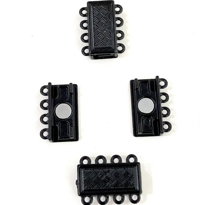 Peppy Beads Rings Multi Strand Magnetic Clasp Black Plated4 Loop