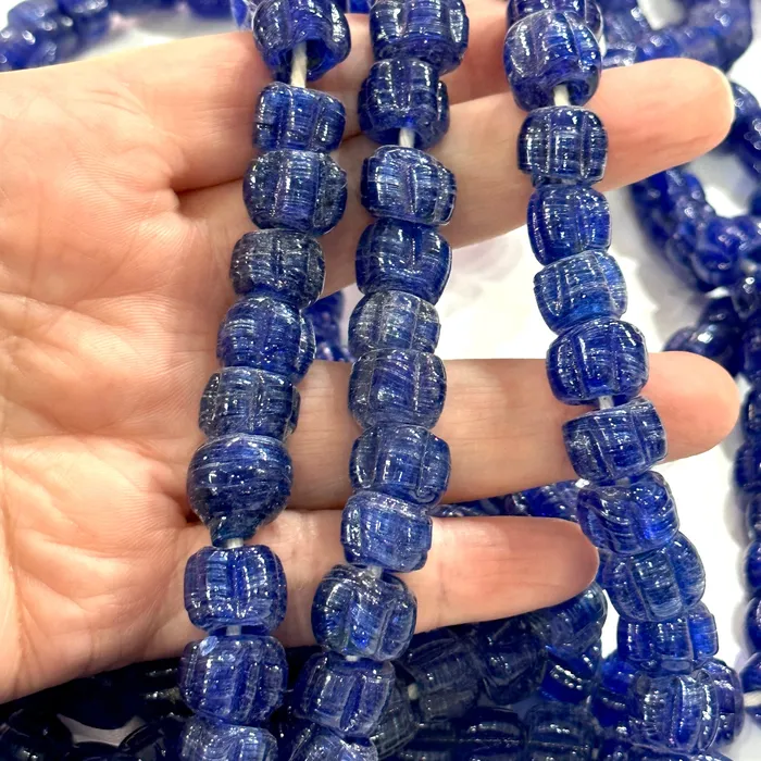 Peppy Beads Traditional Turkish Artisan Handmade Pumpkin Glass Beads Large Hole Glass Beads 25 Beads in a pack Earrings