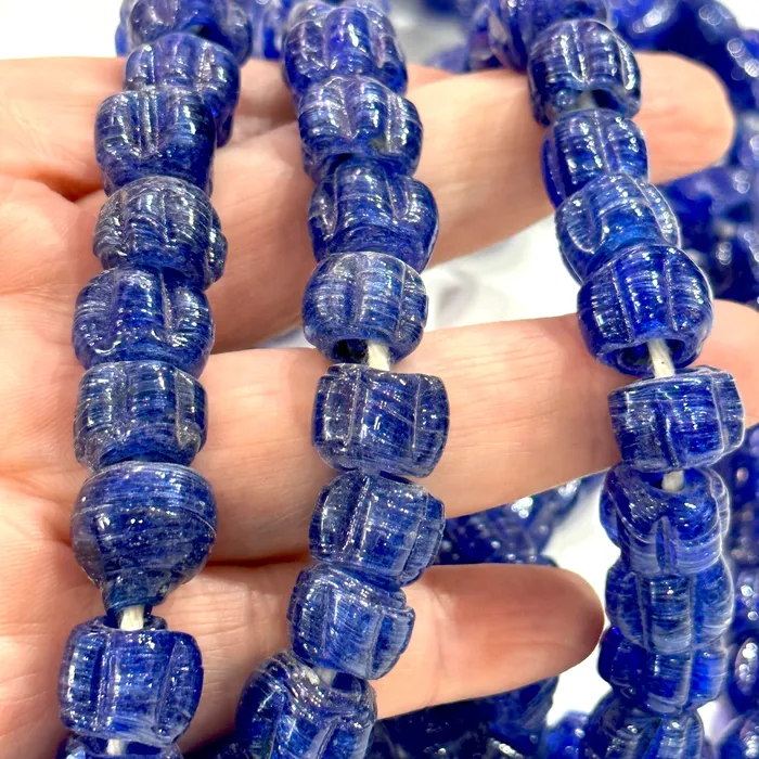 Peppy Beads Traditional Turkish Artisan Handmade Pumpkin Glass Beads Large Hole Glass Beads 25 Beads in a pack Earrings