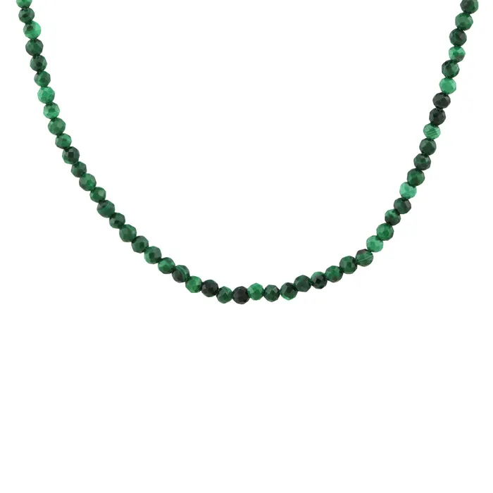 Petite Malachite Gemstone Beaded Necklace Kris Nations Necklaces