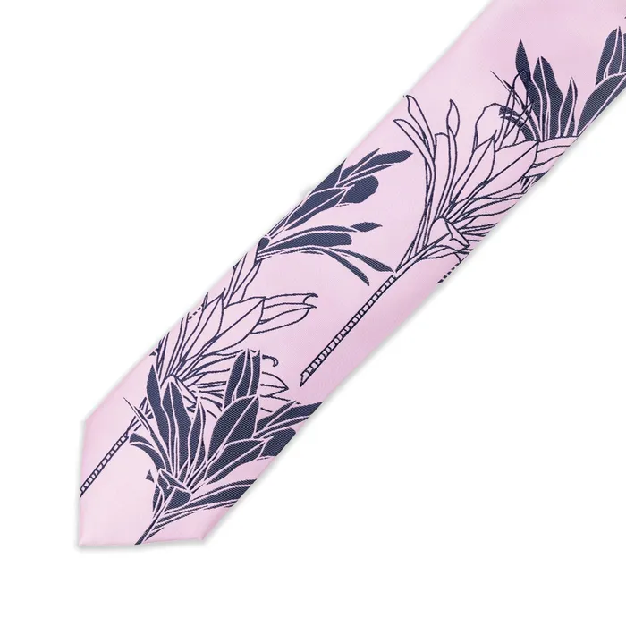 PINEAPPLEPALAKA Earrings Pineapple Palaka Ti Plant Pattern Neck Tie Lavender