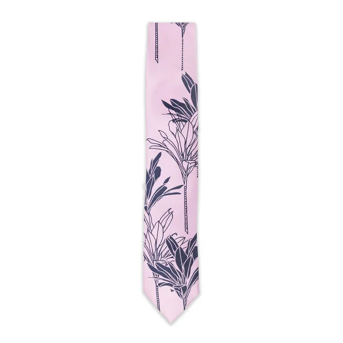 PINEAPPLEPALAKA Earrings Pineapple Palaka Ti Plant Pattern Neck Tie Lavender