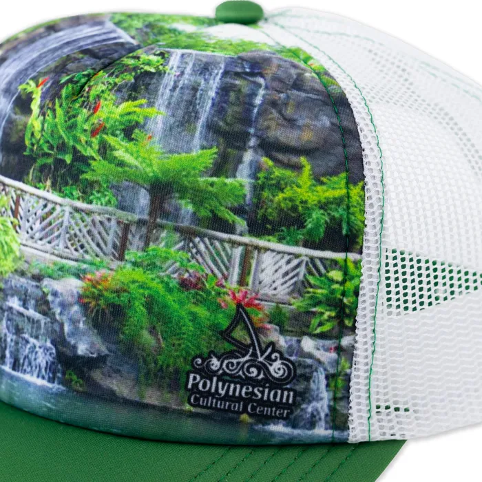 Polynesian Cultural Center Falls Ball CapGreen White GREATMOUNTAINWE Rings