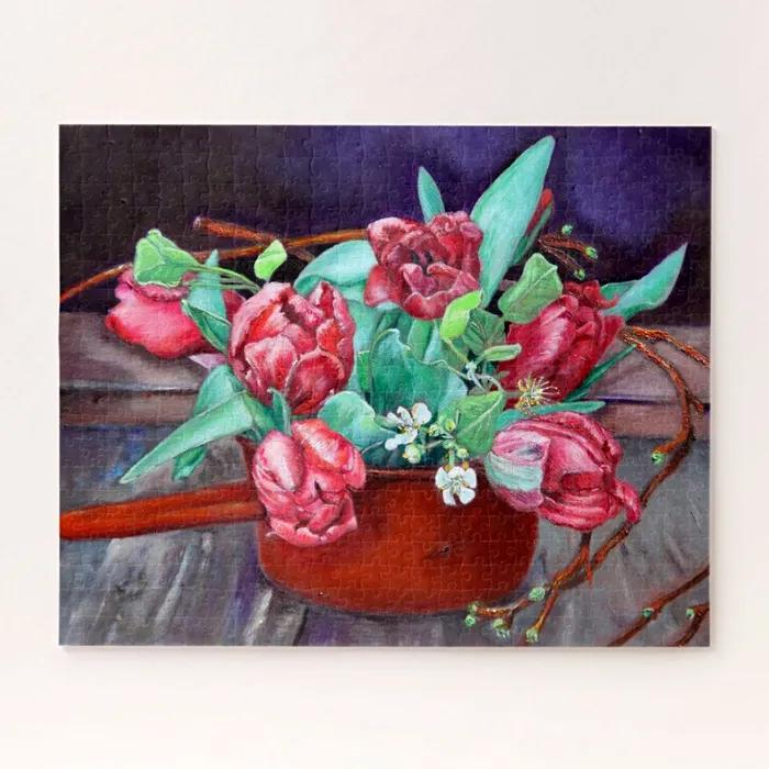 Portraits by NC Earrings Red Tulips Floral Traditional Thick Jigsaw Puzzle for Adults 30 to 1000 Pieces Portraits by NC Earrings Red Tulips Floral Traditional Thick Jigsaw Puzzle for Adults 30 to 1000 Pieces