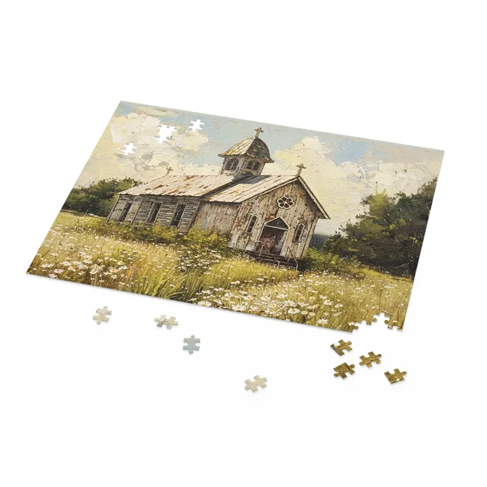 Portraits By NC Earrings Rustic Country Church Puzzle 120 252 500Piece