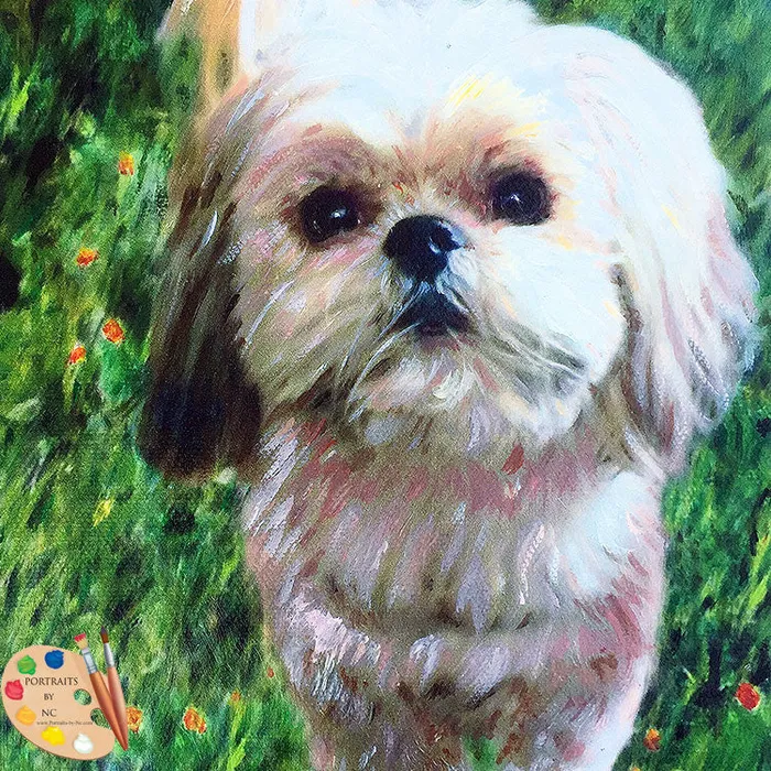 Portraits by NC Earrings Shih Tzu Dog Portrait