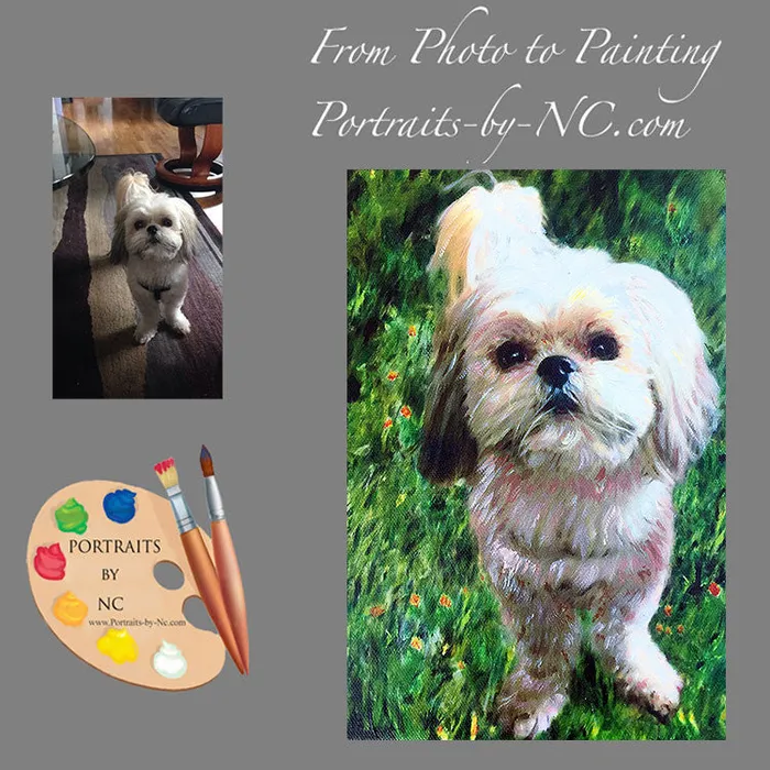 Portraits by NC Earrings Shih Tzu Dog Portrait