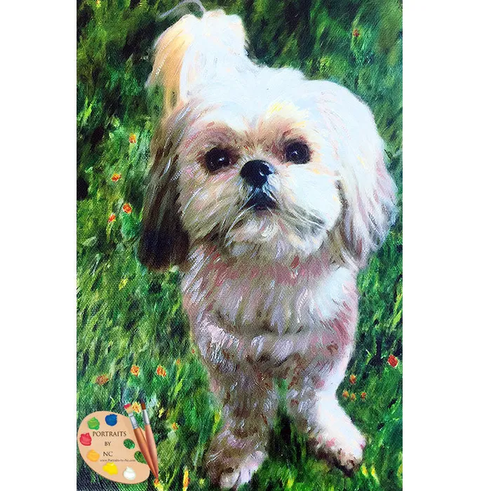 Portraits by NC Earrings Shih Tzu Dog Portrait
