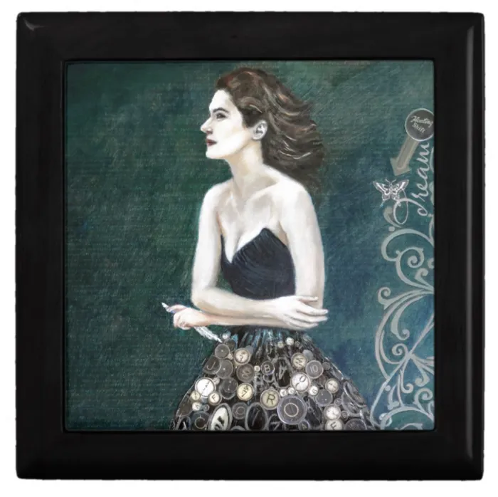Portraits by NC KeepsakeJewelry Box The Novelist Lacquer Box Earrings