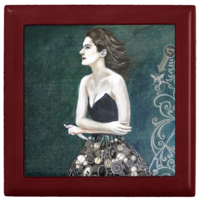 Portraits by NC KeepsakeJewelry Box The Novelist Lacquer Box Earrings