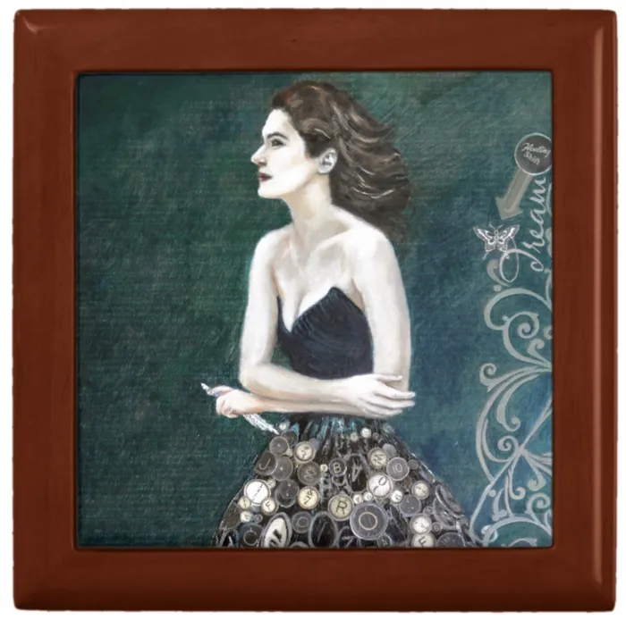 Portraits by NC KeepsakeJewelry Box The Novelist Lacquer Box Earrings