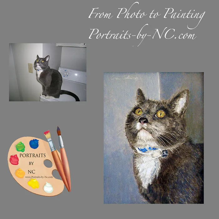 Portraits by NC Necklaces Domestic Cat Oil Portrait