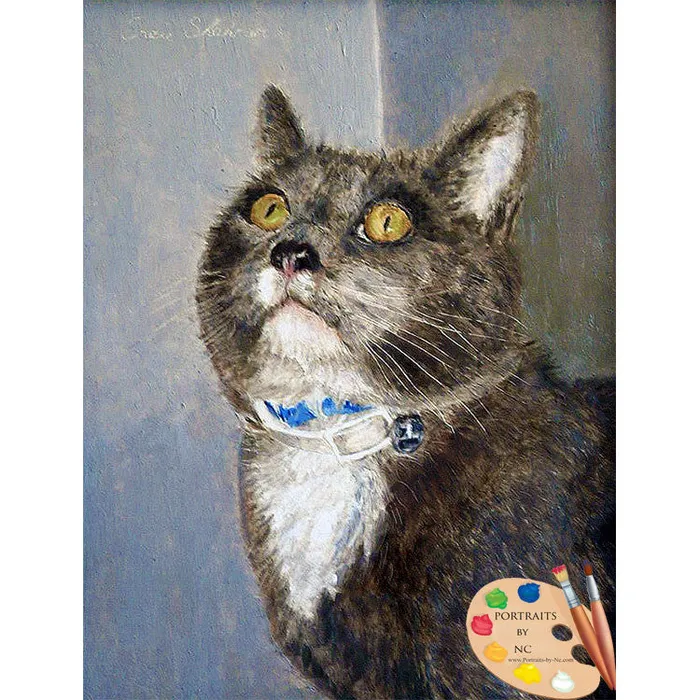 Portraits by NC Necklaces Domestic Cat Oil Portrait