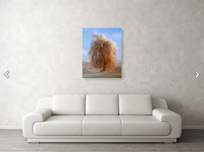 Portraits by NC Necklaces Stretched Canvas Print The Lone Willow Tree Landscape Print