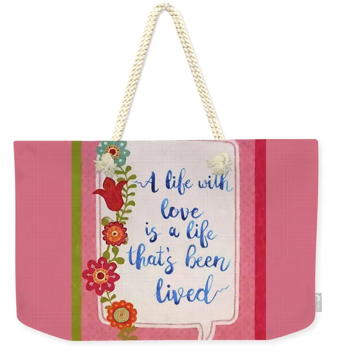 Portraits by NC Necklaces Weekender Tote Bag Carryall Shopping Bag Design A Life With Love