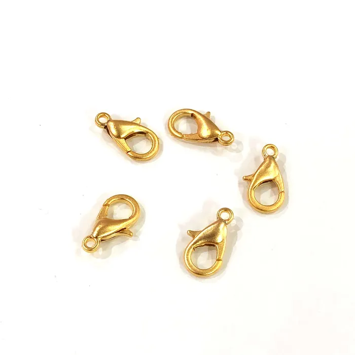 PreStyled Sets 22K Matte Gold Plated Lobster Clasps 12mm x 7mm 502 Brass Lobster Claw Clasp Peppy Beads PreStyled Sets 22K Matte Gold Plated Lobster Clasps 12mm x 7mm 502 Brass Lobster Claw Clasp Peppy Beads