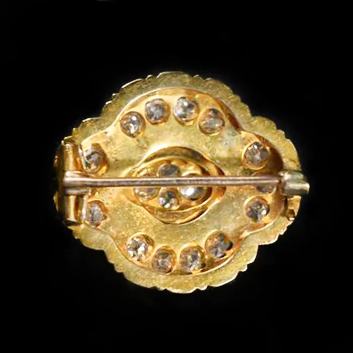 PreStyled Sets OTC Victorian 18K Yellow Gold 125 Carat Old Mine Cut Diamond Brooch