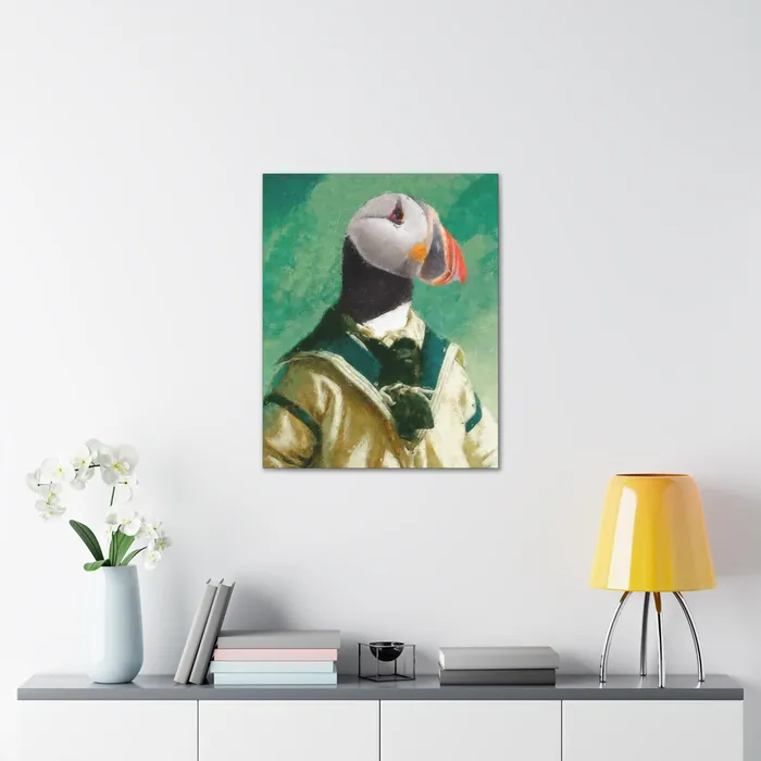 Printify Earrings Puffin Ahoi Canvas Gallery Wraps