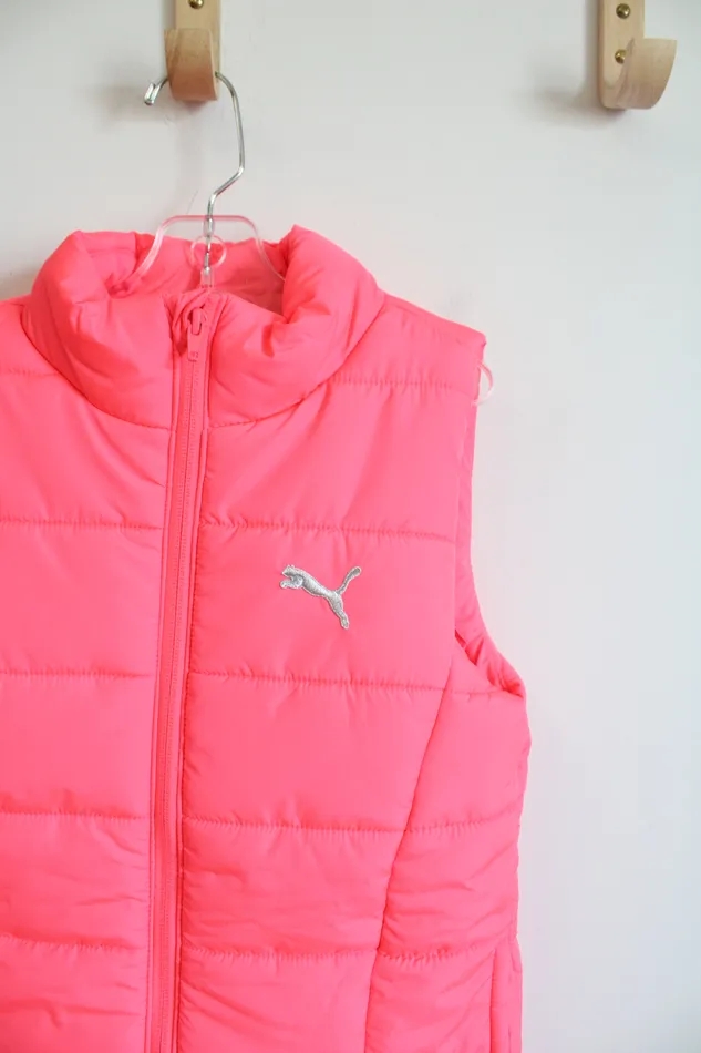 Puma Earrings Puma Hot Pink Puffer Vest Youth S 78