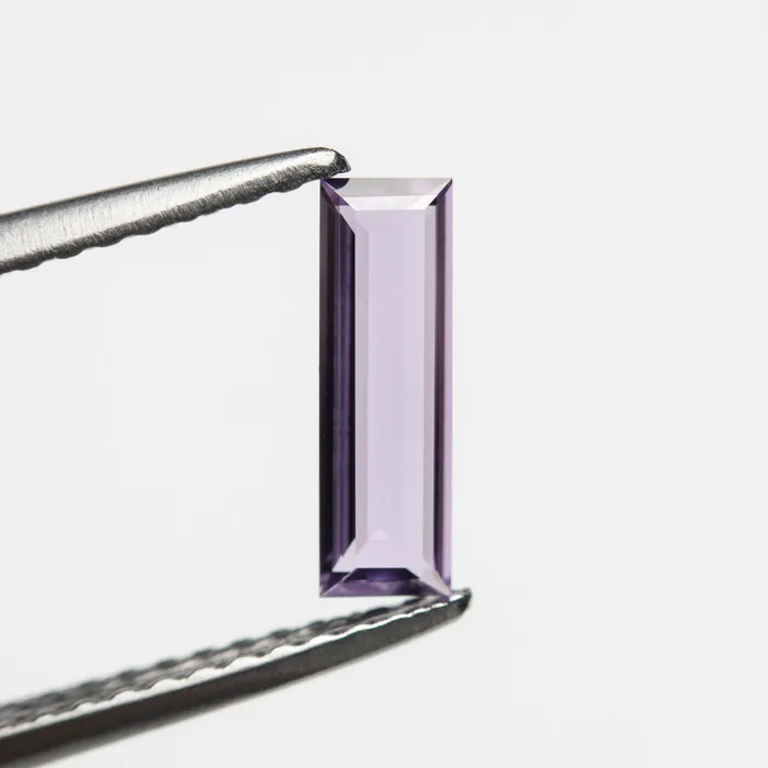 Purple Step Cut Sapphire 043ct Rectangle Baguette Misfit Gems Rings