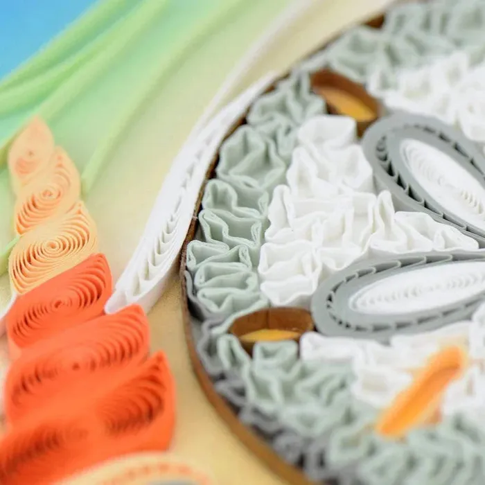 QUILLINGCARD Earrings Qullingcard Quilled Sand Dollar Greeting Card