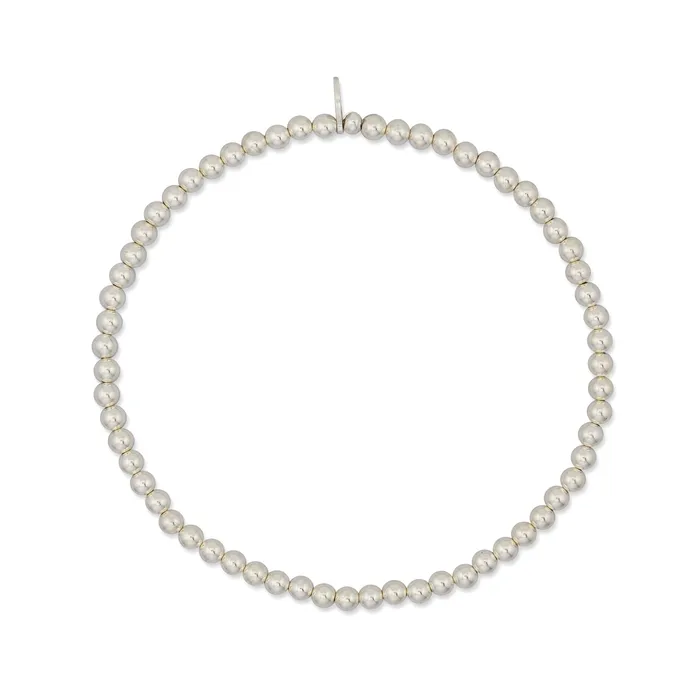 RACHEL LYNN CHICAGO 4mm Sterling Silver Ball Beaded Anklet Rings