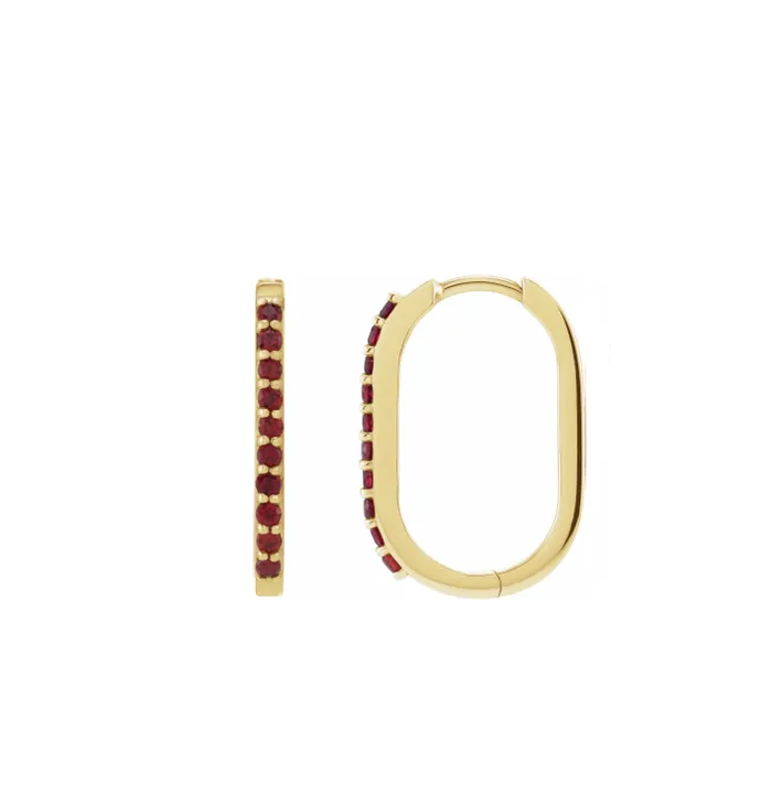 RACHEL LYNN CHICAGO Everyday Garnet 20mm Hoops Earrings