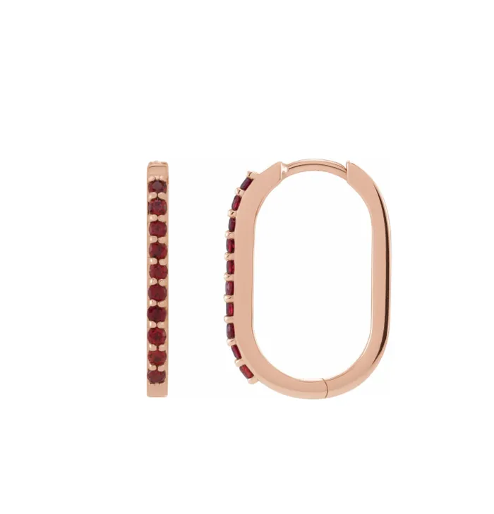 RACHEL LYNN CHICAGO Everyday Garnet 20mm Hoops Earrings