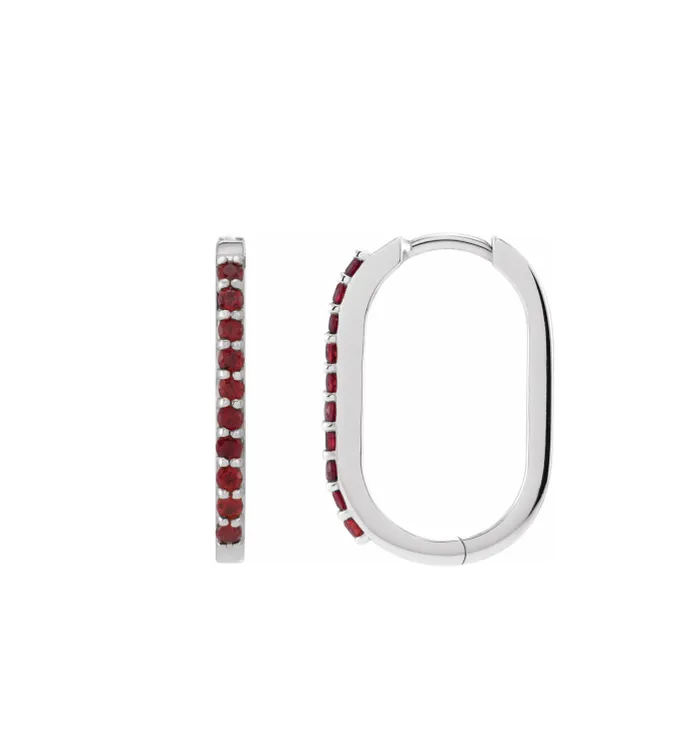 RACHEL LYNN CHICAGO Everyday Garnet 20mm Hoops Earrings