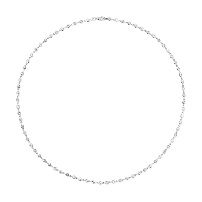 RACHEL LYNN CHICAGO Necklaces 18 Karat White Gold Bezel Diamond Chain Necklace RACHEL LYNN CHICAGO Necklaces 18 Karat White Gold Bezel Diamond Chain Necklace