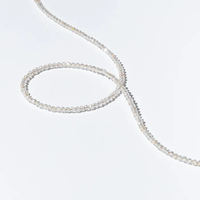 RACHEL LYNN CHICAGO Necklaces 2mm Itsy Sheer White Moonstone 5 Strand Beaded Necklace