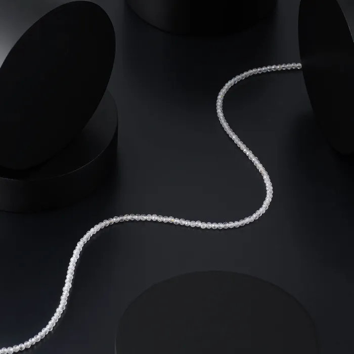 RACHEL LYNN CHICAGO Necklaces 2mm Itsy Sheer White Moonstone 5 Strand Beaded Necklace