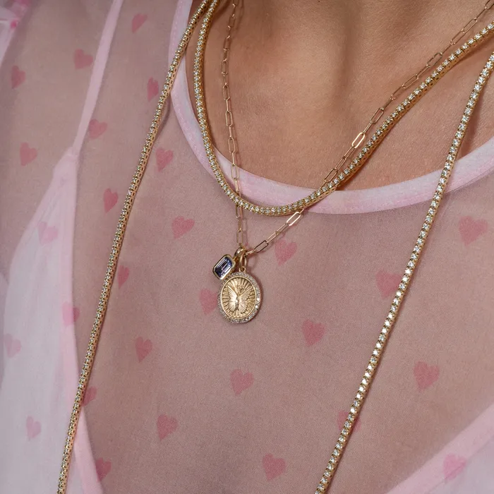 RACHEL LYNN CHICAGO Necklaces All The Way Yellow Gold 495cts Diamond 1650 Tennis Choker Necklace