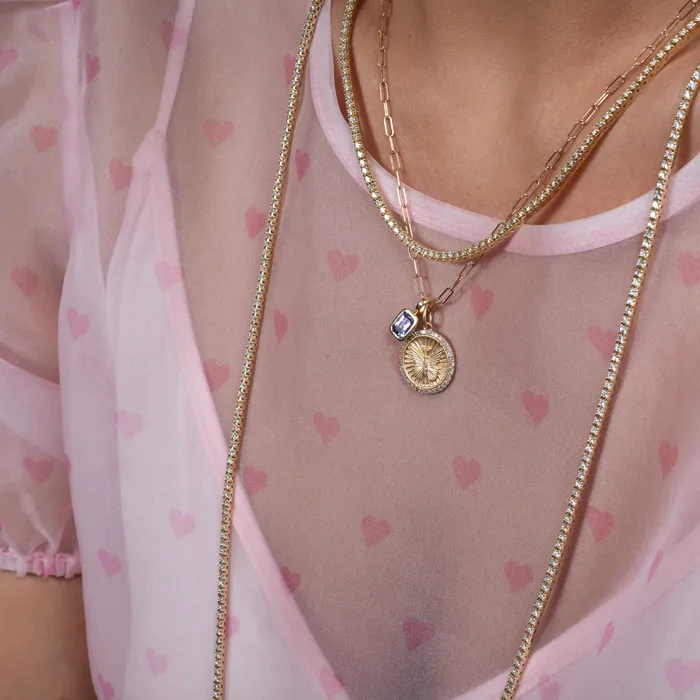 RACHEL LYNN CHICAGO Necklaces All The Way Yellow Gold 495cts Diamond 1650 Tennis Choker Necklace