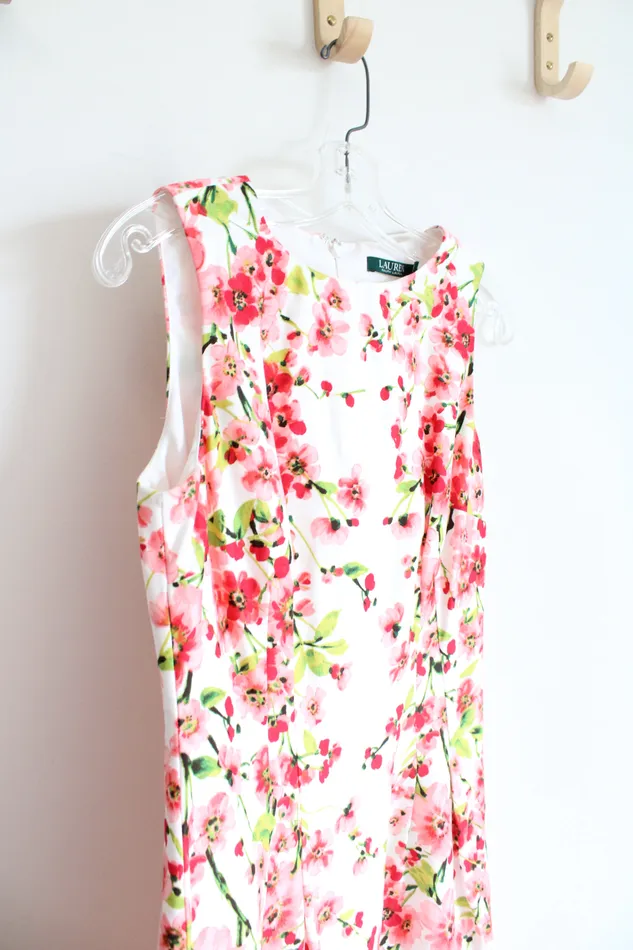 Ralph Lauren Rings Ralph Lauren White Pink Floral Dress 6