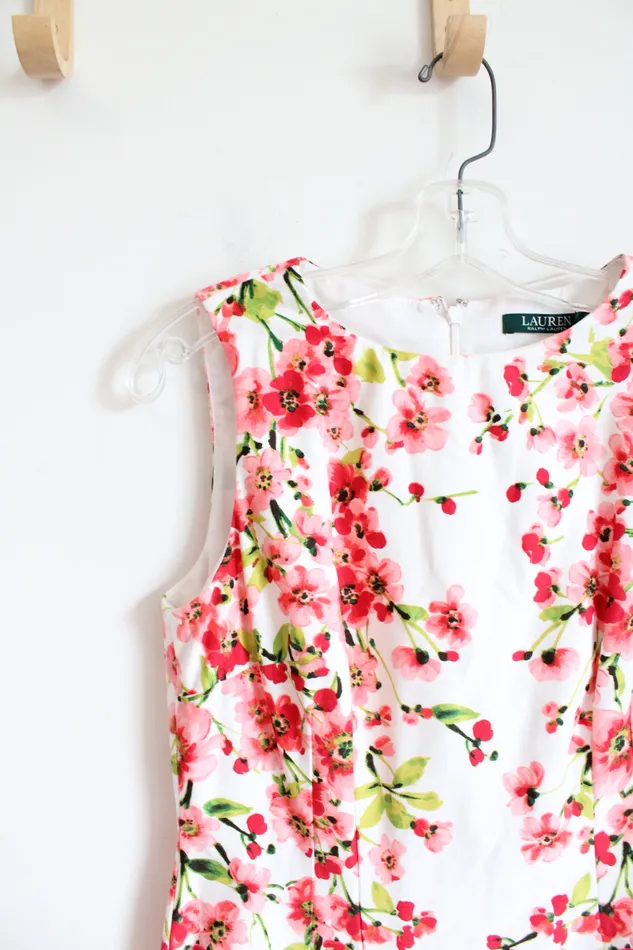 Ralph Lauren Rings Ralph Lauren White Pink Floral Dress 6