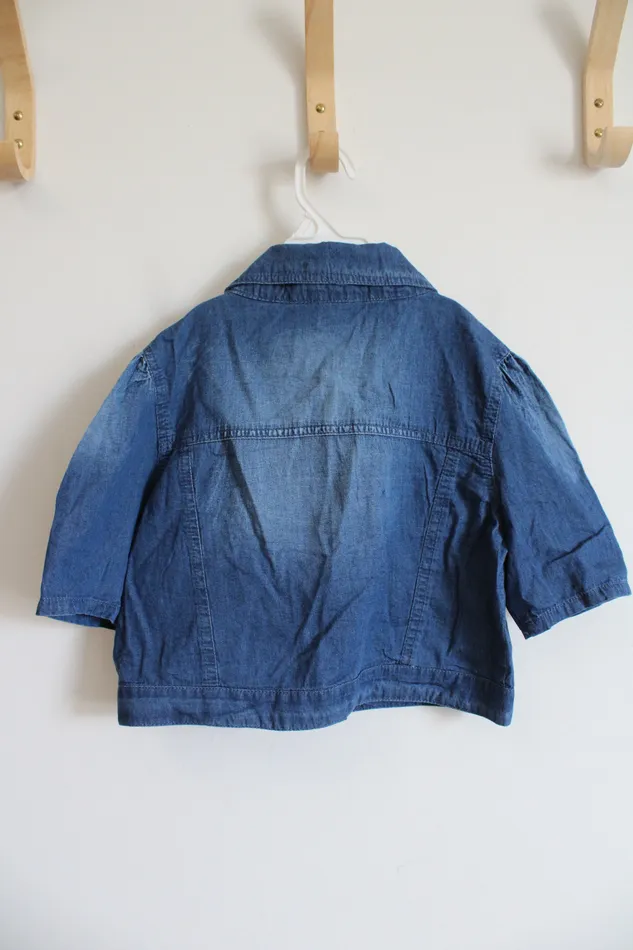 Rare Editions PreStyled Sets Rare Editions Chambray Puffed Sleeve Gold Studded Cropped Shirt Youth 14