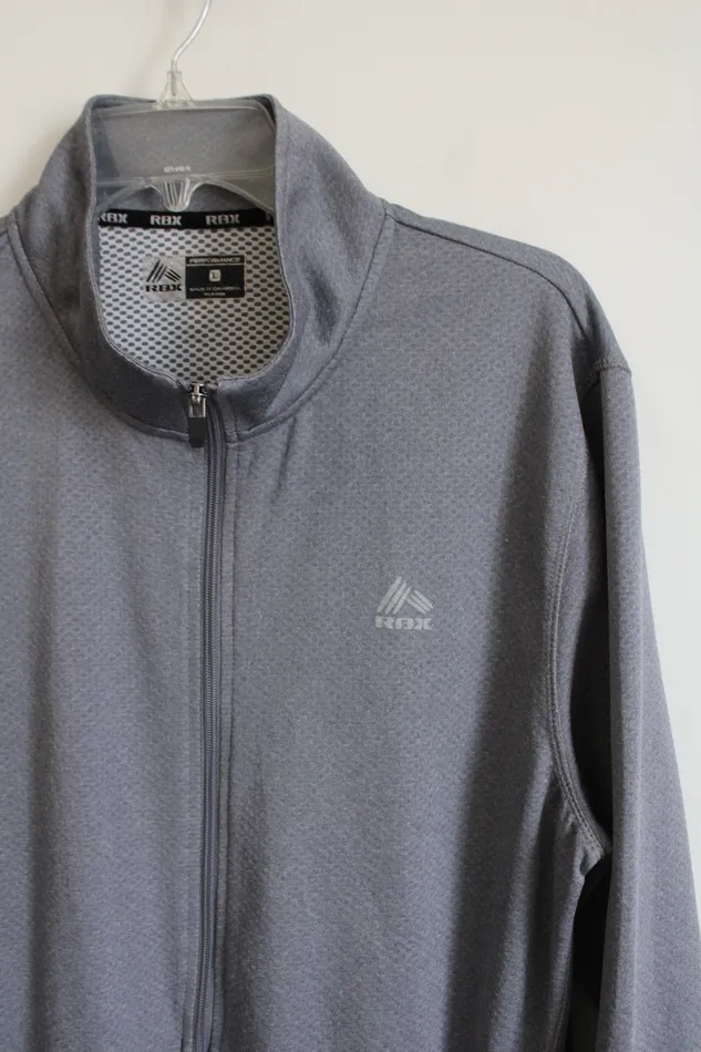 RBX Gray Zip Up Athletic Jacket L RBX Earrings