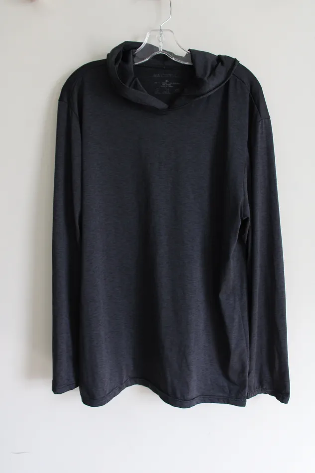 Real Essentials Rings Real Essentials Black Hooded Long Sleeved Shirt XL