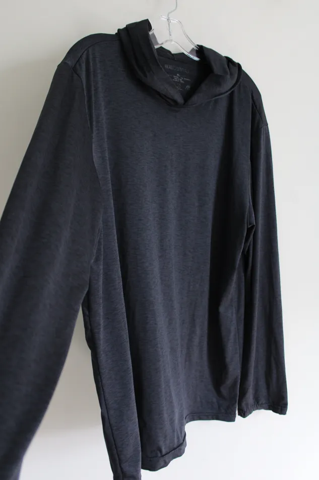 Real Essentials Rings Real Essentials Black Hooded Long Sleeved Shirt XL