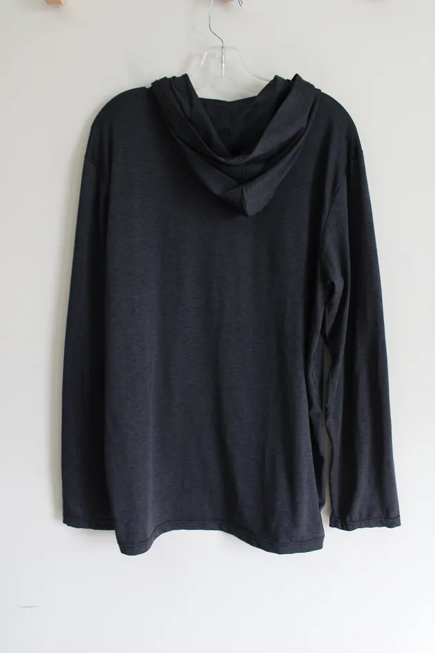 Real Essentials Rings Real Essentials Black Hooded Long Sleeved Shirt XL