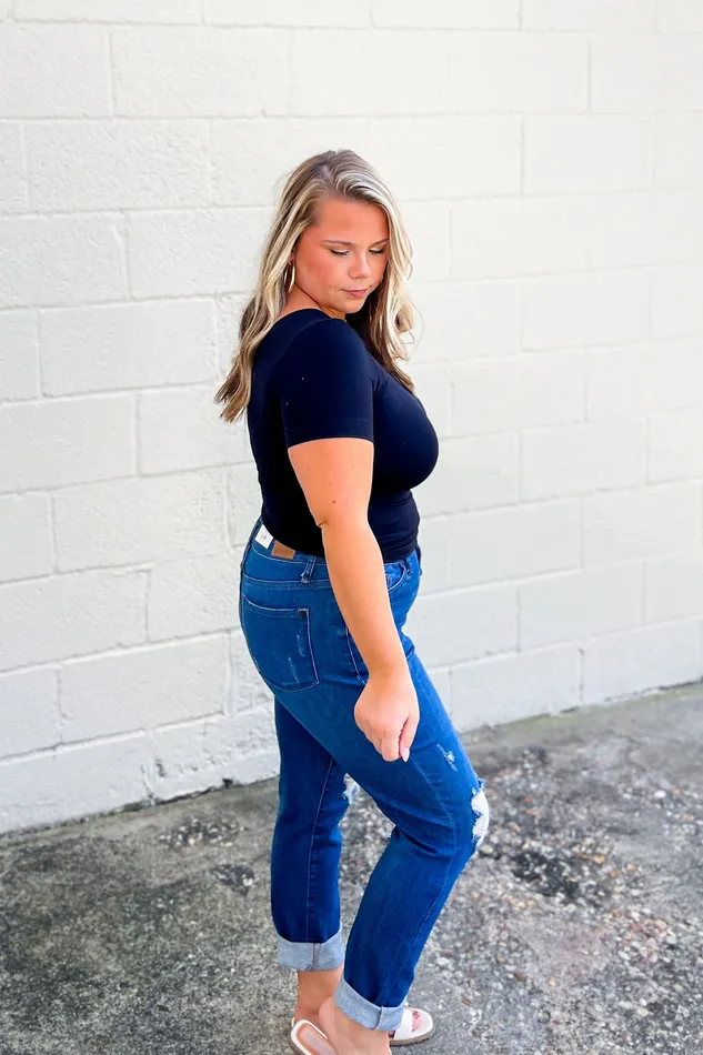 RESTOCK Seamless Reversible VNeck Short Sleeve Top Black Judson Rings