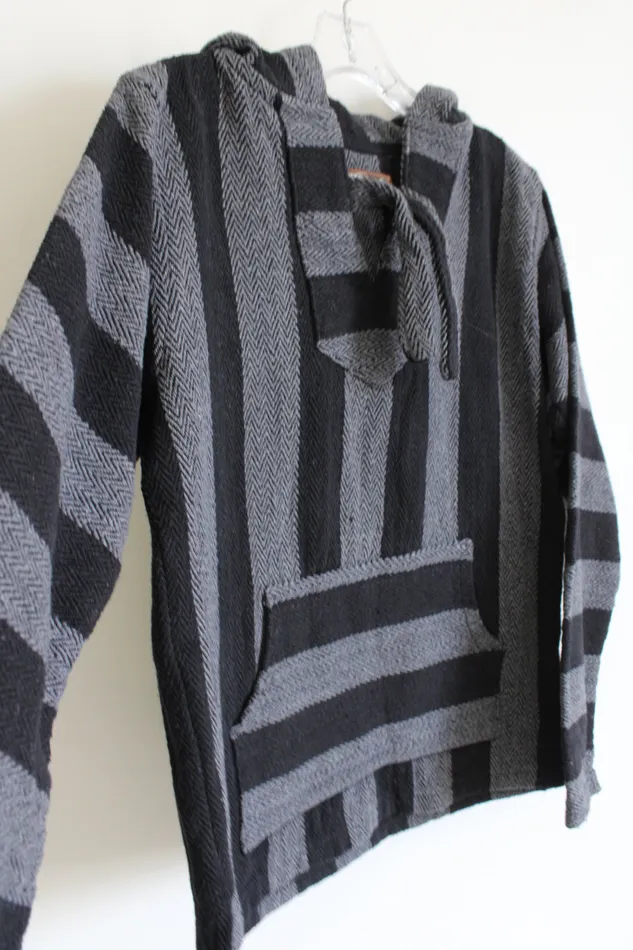 Retro Fit Black Gray Mexican Baja Hoodie S Retro Fit Rings
