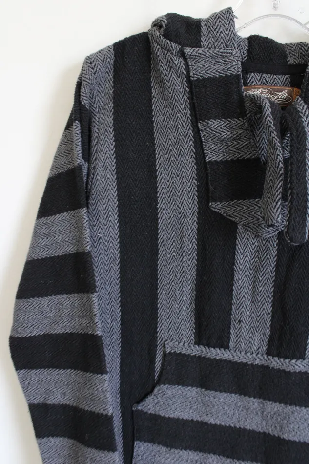 Retro Fit Black Gray Mexican Baja Hoodie S Retro Fit Rings