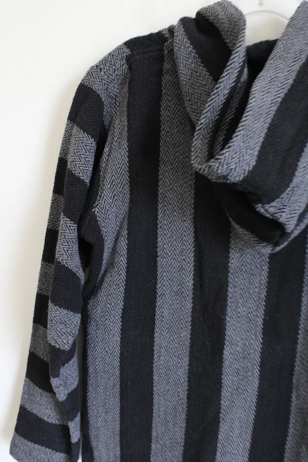 Retro Fit Black Gray Mexican Baja Hoodie S Retro Fit Rings