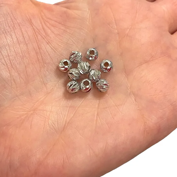 Rhodium Plated Laser Cut 6mm Spacer Beads Rhodium Plated 6mm Dorica Spacer Beads 50 beads in a pack Peppy Beads Earrings Rhodium Plated Laser Cut 6mm Spacer Beads Rhodium Plated 6mm Dorica Spacer Beads 50 beads in a pack Peppy Beads Earrings