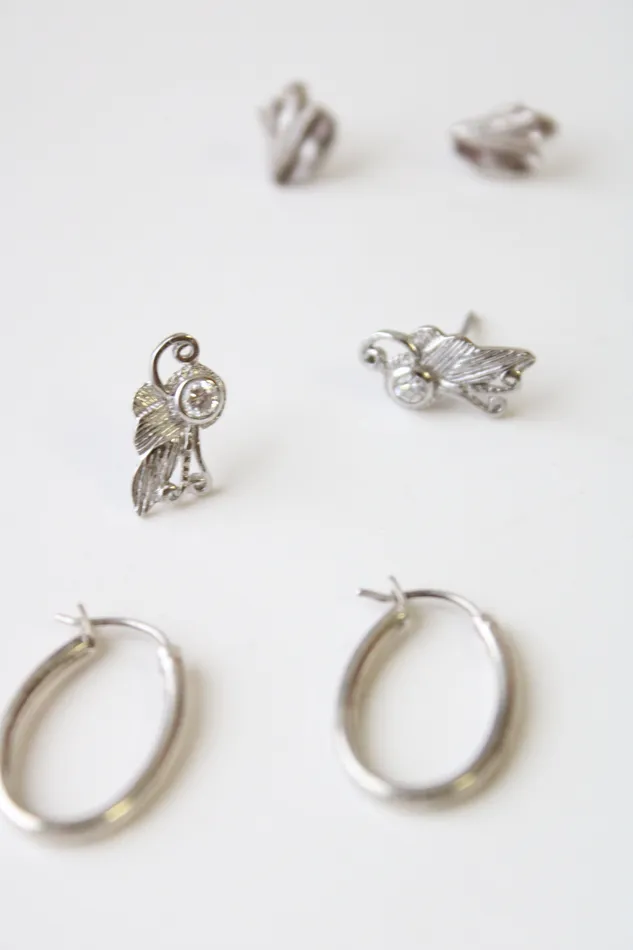 Rings 3 Pair Sterling Silver Set Jubilee Thrift