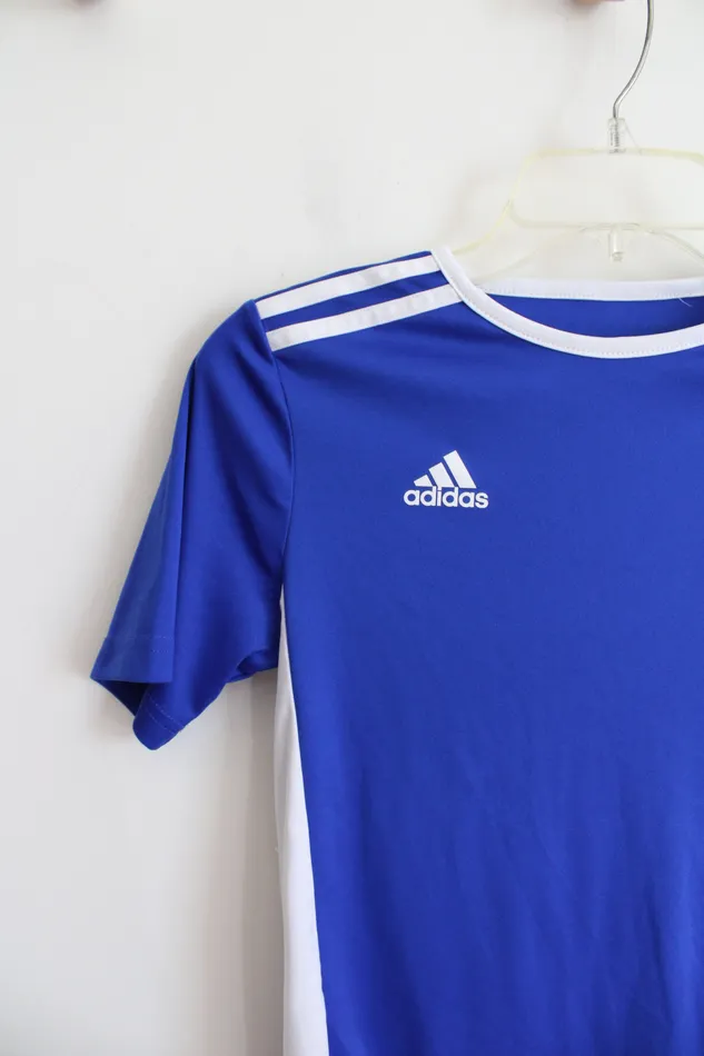 Rings Adidas Blue White Athletic Shirt Youth M 1012 Adidas